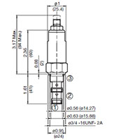 Adjustment Options 'V' Allen Head (std) for DR Pressure Reducing/Relieving, Direct Acting, Spool Type (DR08-01)