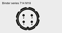 Binder Series 714 M18 for ETS 4XXX Temperature Transducer