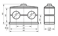 Dimensional Image for Clamps, DIN 3015 - TWIN