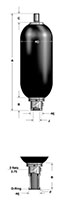 Dimensional Image for Type SB 330 Bladder Accumulator, Standard
