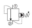 Hydraulic Symbol for DB Pressure Relief Valve, Direct Acting, Poppet Type (DB08P-01)