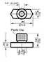 Dimensional Image for Clamps, DIN 3015 - Light Duty HREL C-Rail Nut