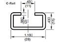 Dimensional Image for Clamps, DIN 3015 - TWIN - HRZ C-Rail